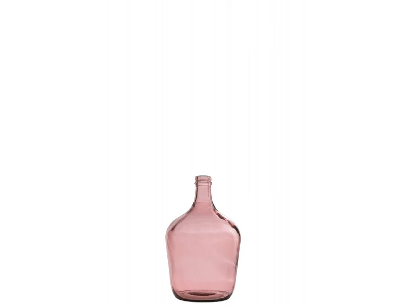 Vase Design en Verre "Bouteille Déco" 30cm Rose