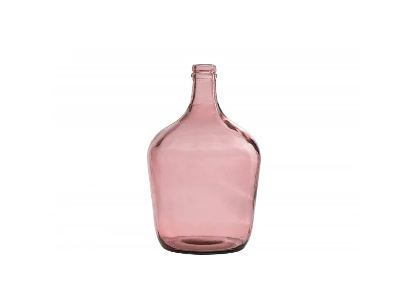Vase Design en Verre "Bouteille Déco" 30cm Rose