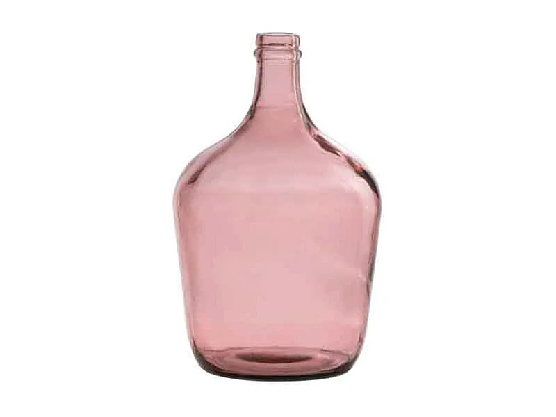 Vase Design en Verre "Bouteille Déco" 30cm Rose