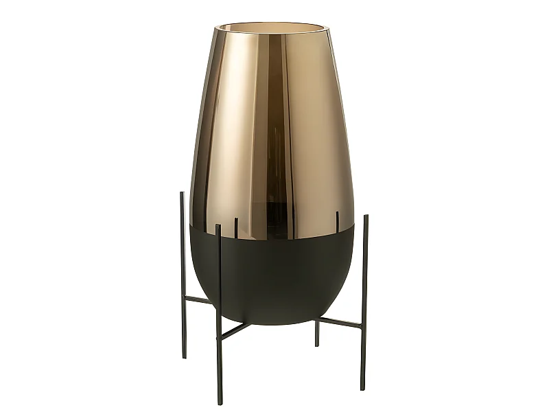 Vase en Verre Design "Milan" 48cm Or & Noir