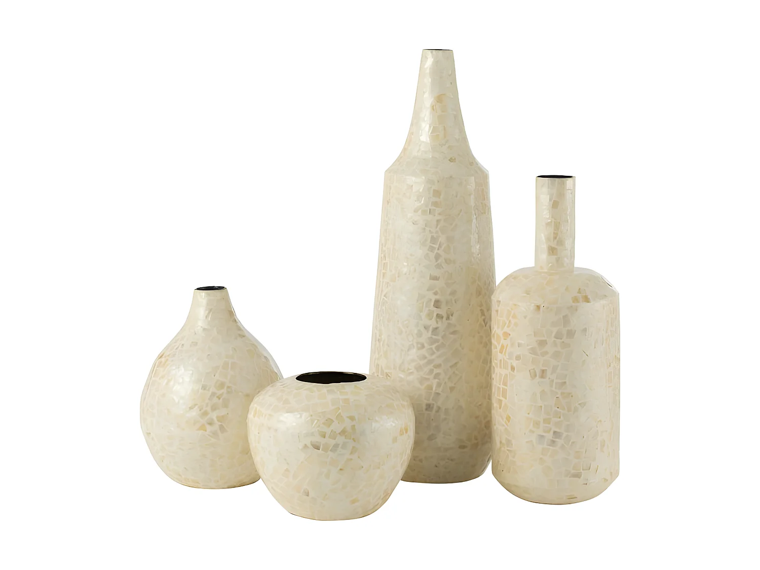 Jarrón de madera crema de 25x25x32.5 cm