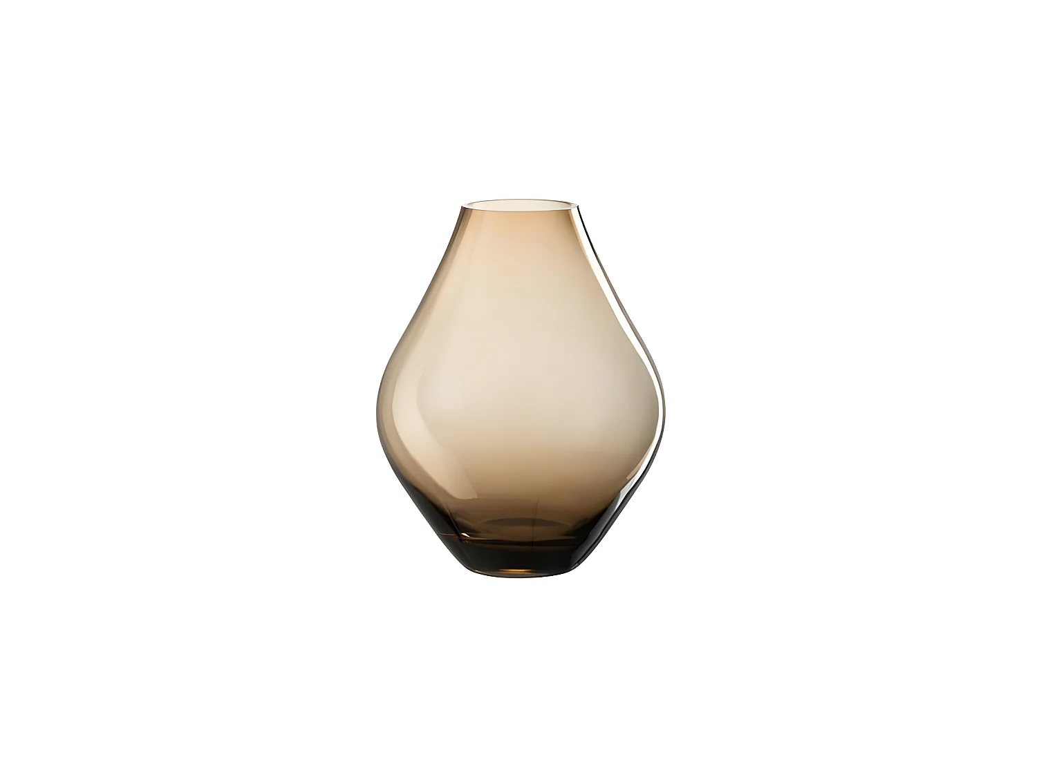 Vase Design en Verre "Abby" 28cm Ambre Marron