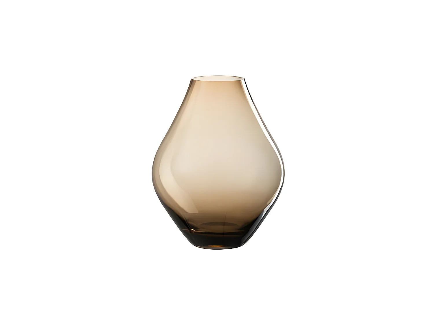 Vase Design en Verre "Abby" 28cm Ambre Marron