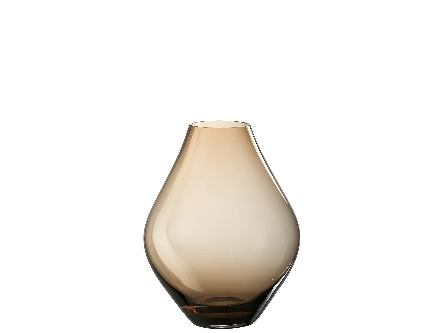Vase Design en Verre "Abby" 28cm Ambre Marron