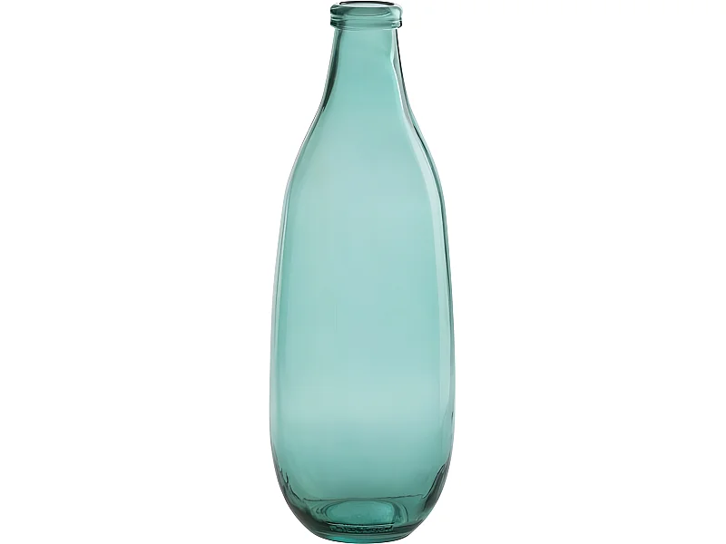 Vaso bottiglia in vetro azzurro 14x14x41 cm