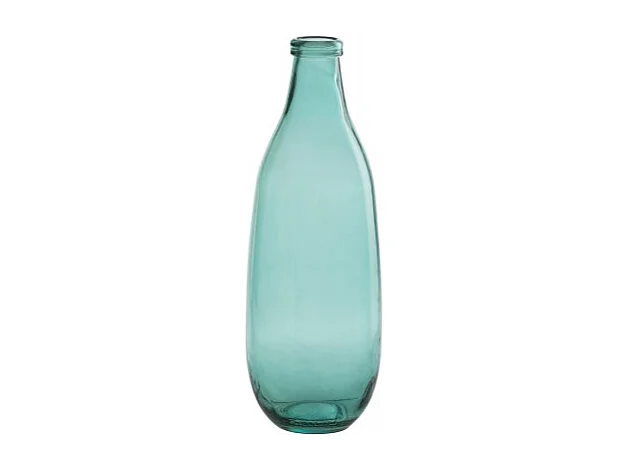 Jarrón de vidrio azul 14x14x41 cm