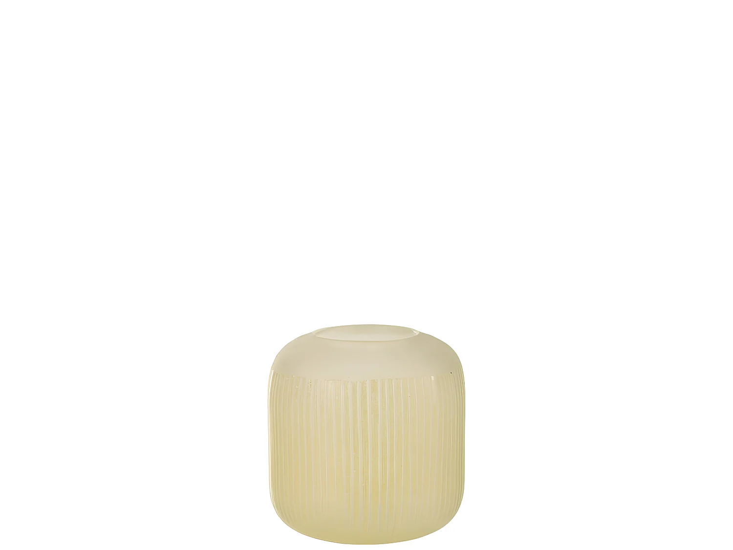 Jarrón con líneas de vidrio amarillo 17x17x16 cm