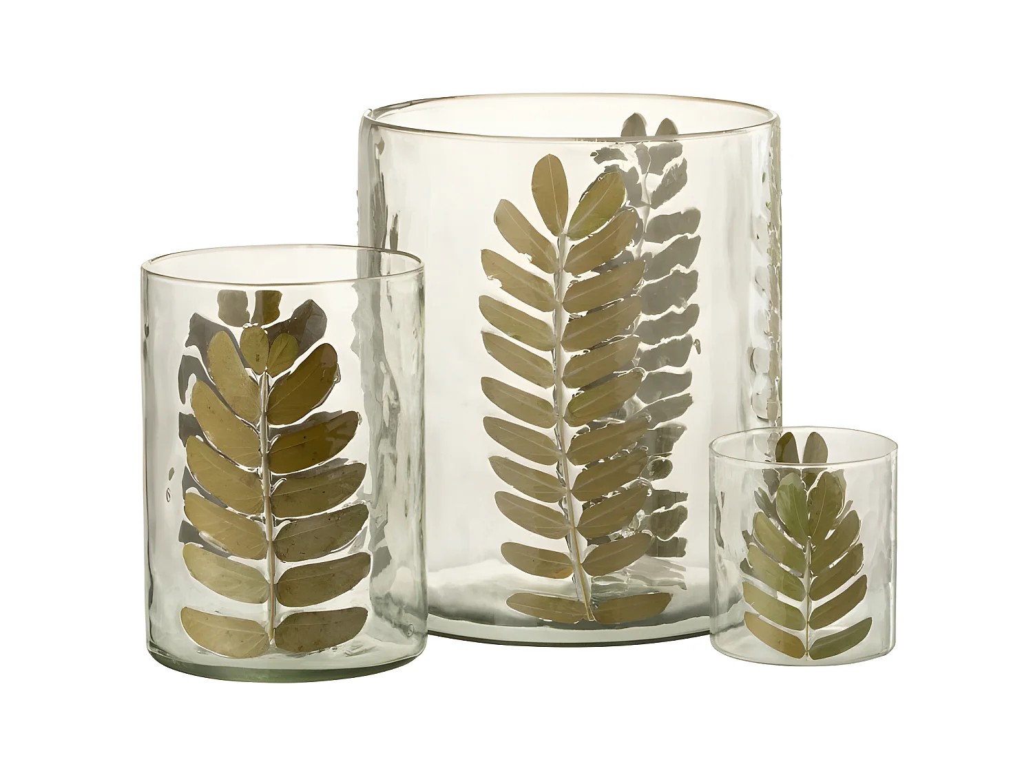 Jarrón de vidrio multicolor de 19x19x23 cm.