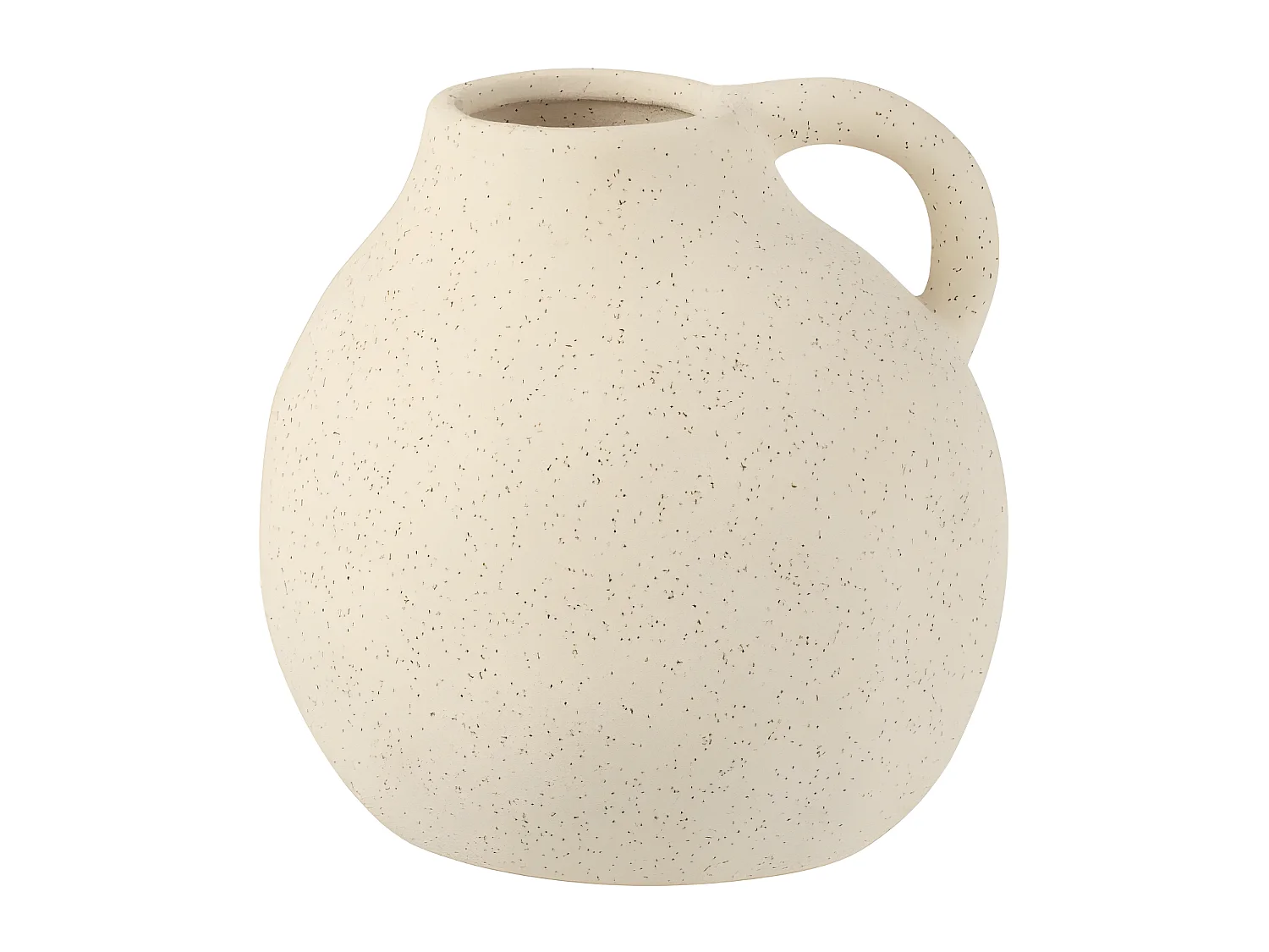 Jarrón de cerámica blanco con asa de 15x15x15 cm