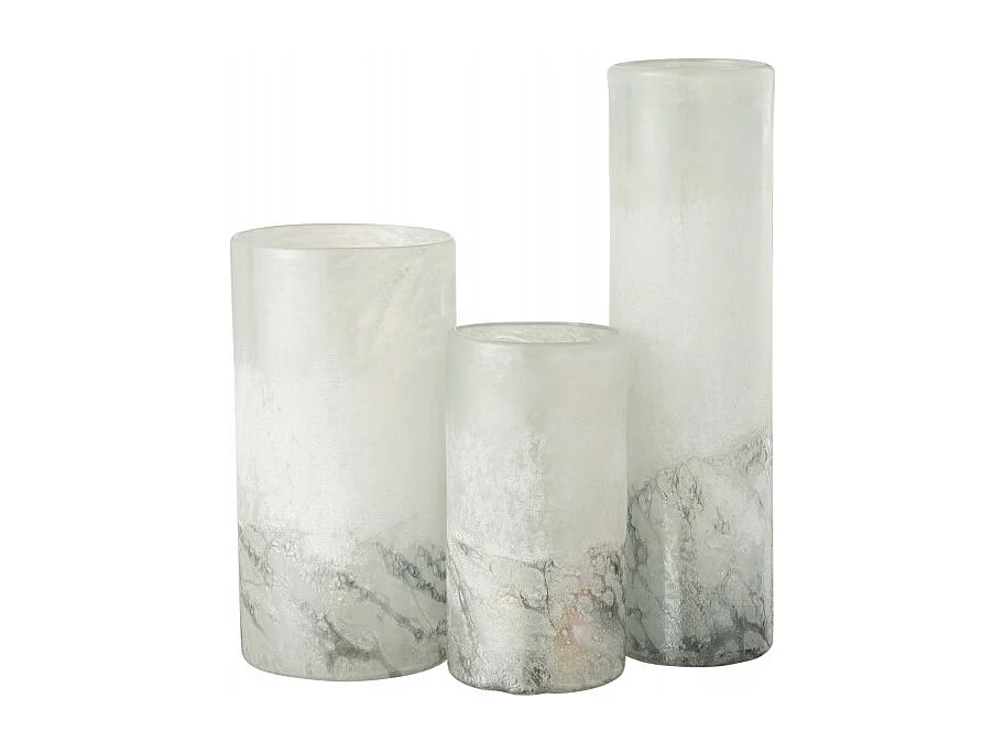 Vaso cilindrico in vetro bianco 11x11x40 cm