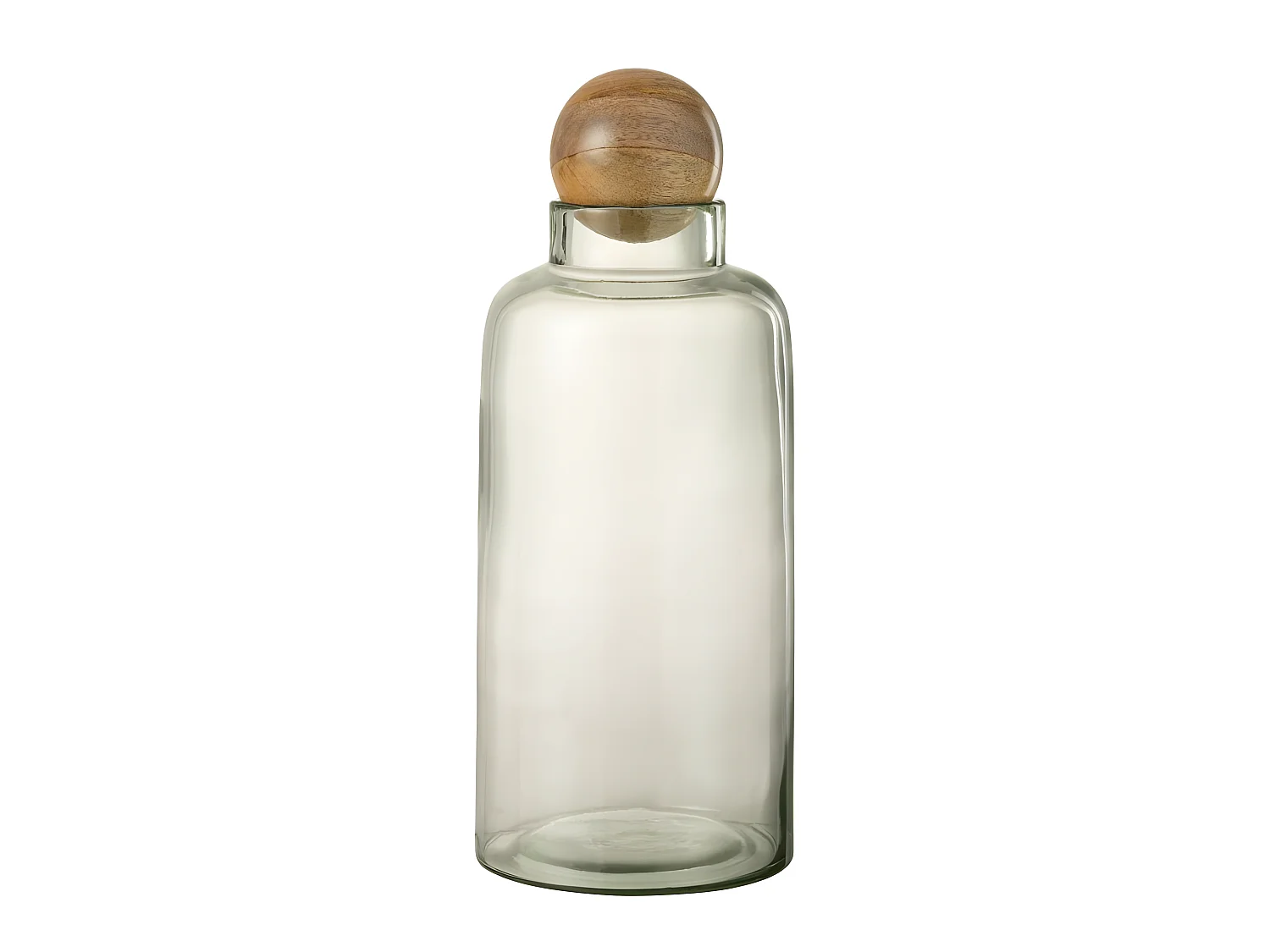 Jarrón con bola de vidrio transparente de 16x16x37 cm