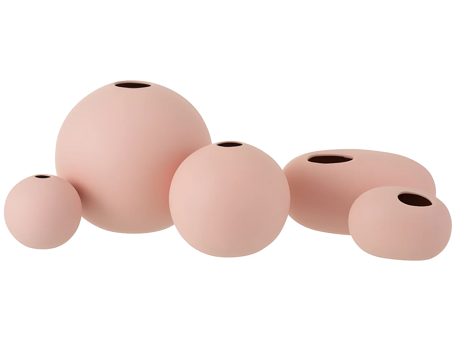 Vaso sferico in ceramica rosa pastello D18cm