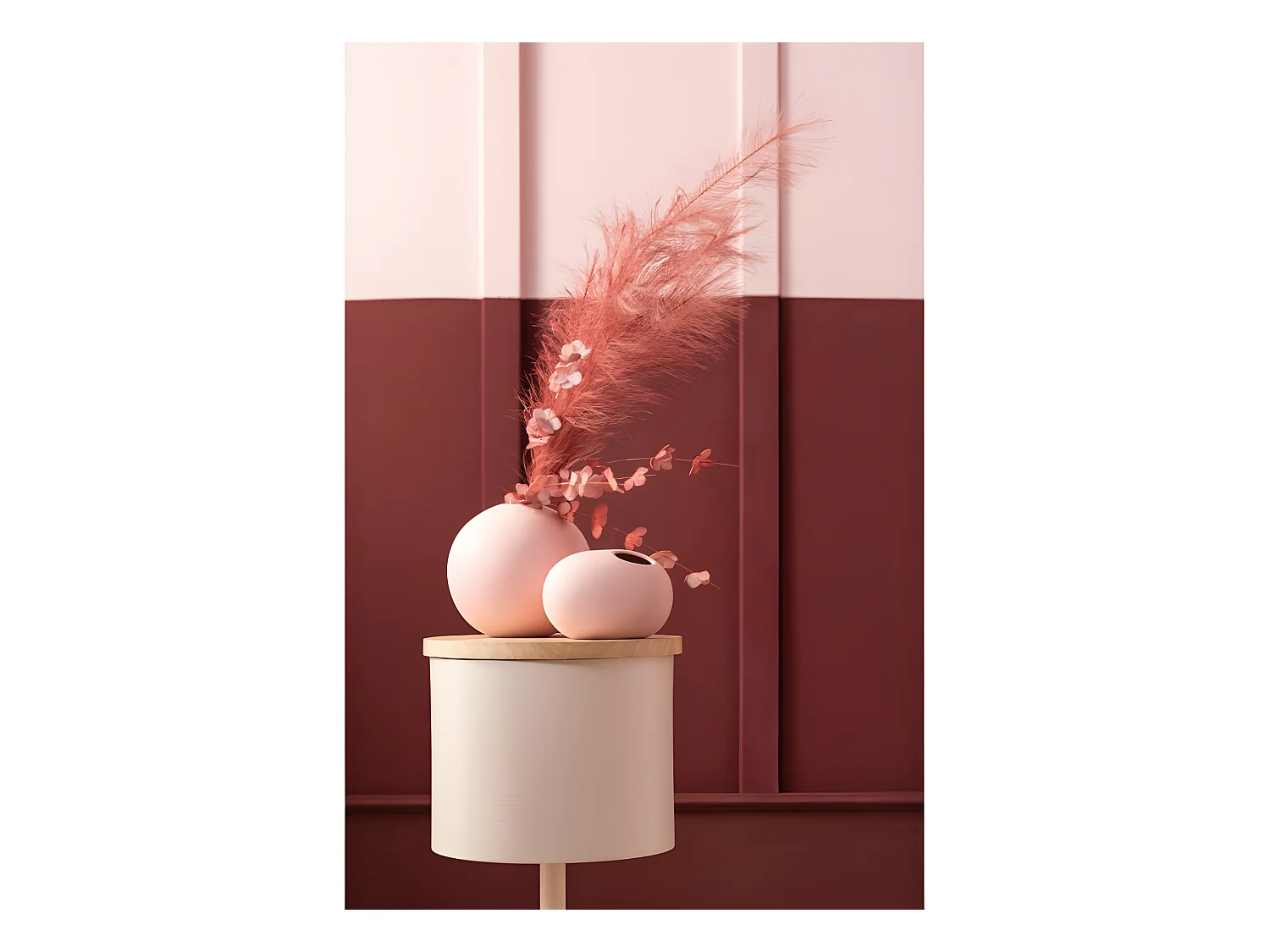 Vaso sferico in ceramica rosa pastello D18cm