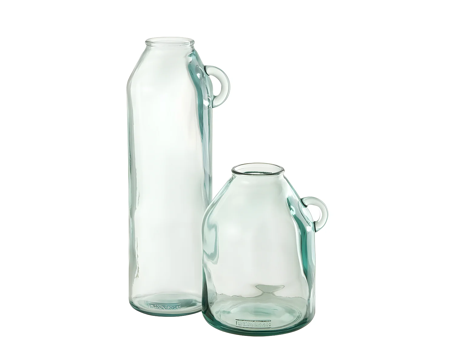 Vase avec anse en verre transparent 17x14x45 cm
