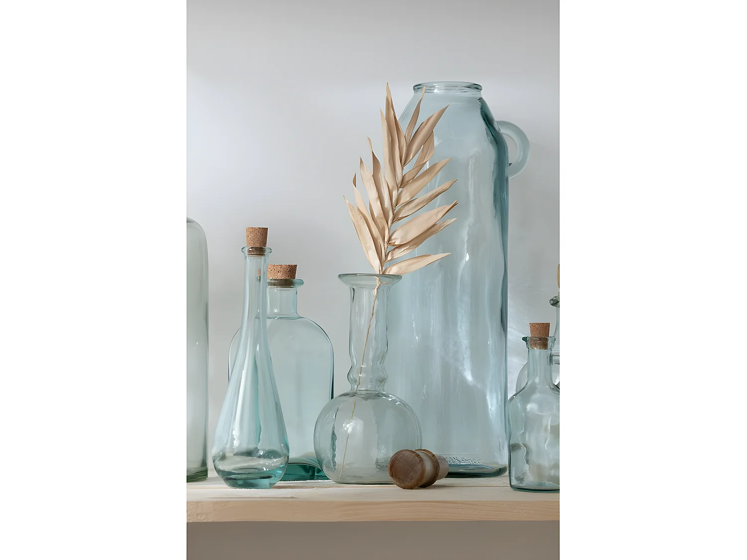 Vase avec anse en verre transparent 17x14x45 cm