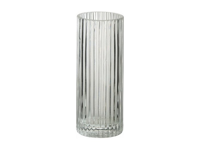 Vase Cylindrique En Verre Sans Plomb Brilant - Gravure Cœurs Et Lignes, Décoré Cristaux Swarovski - Grand Vase Décoratif Moderne - Cadeau élégant