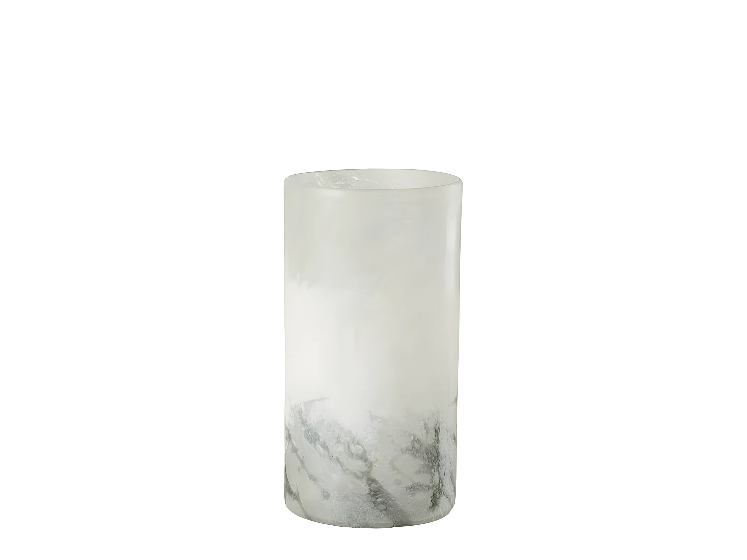 Vase Cylindrique Design "Scavo" 29cm Gris