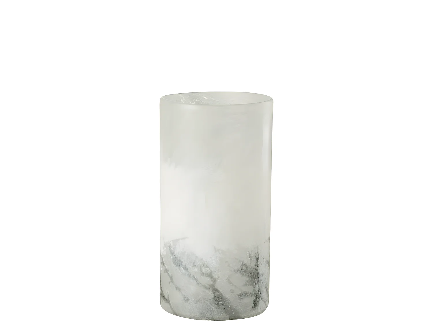 Vaso cilindrico in vetro bianco 15x15x28 cm
