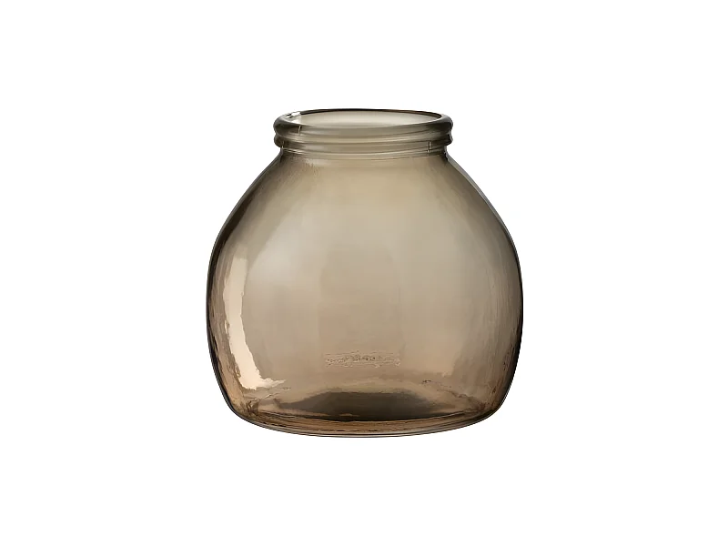 Jarrón de vidrio marrón en forma de bola de 20x21x21 cm