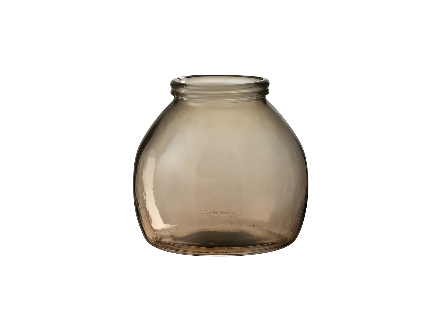 Jarrón de vidrio marrón en forma de bola de 20x21x21 cm