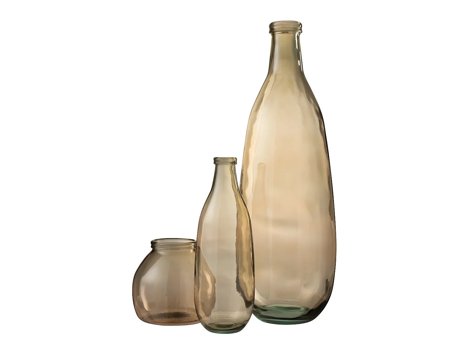 Jarrón de vidrio marrón en forma de bola de 20x21x21 cm