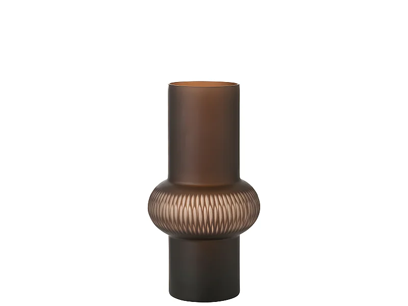 Jarrón con anillo de vidrio marrón de 19x19x35 cm