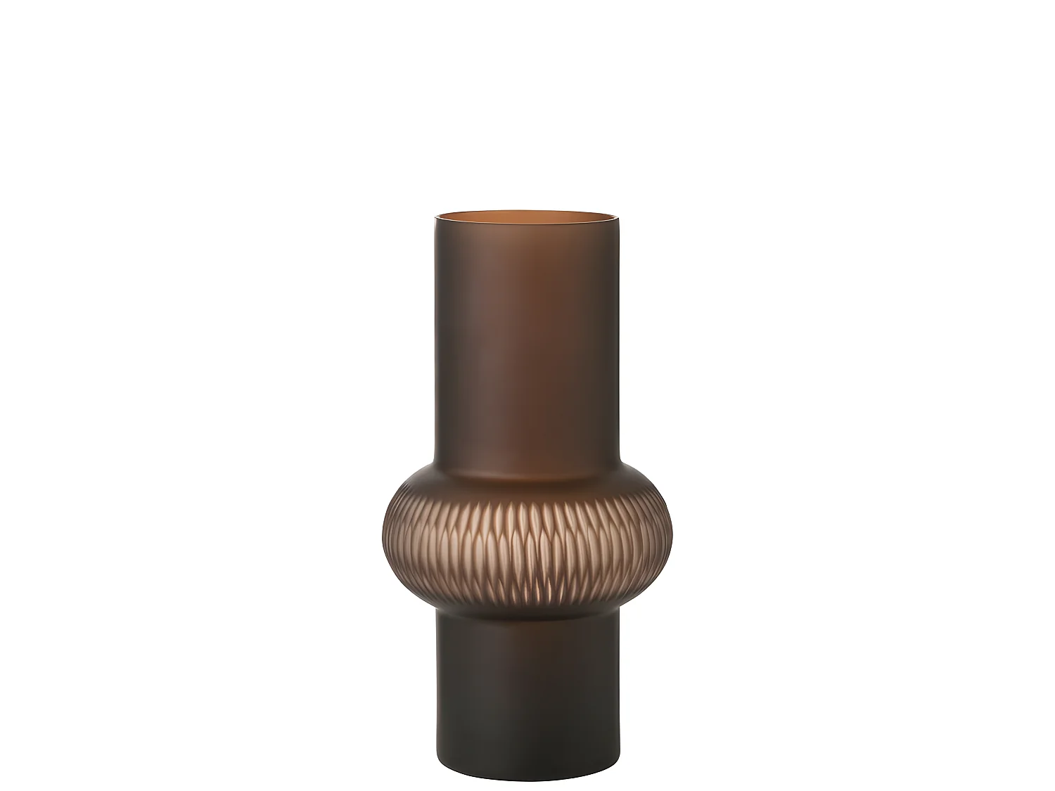 Vaso con anello in vetro marrone 19x19x35 cm