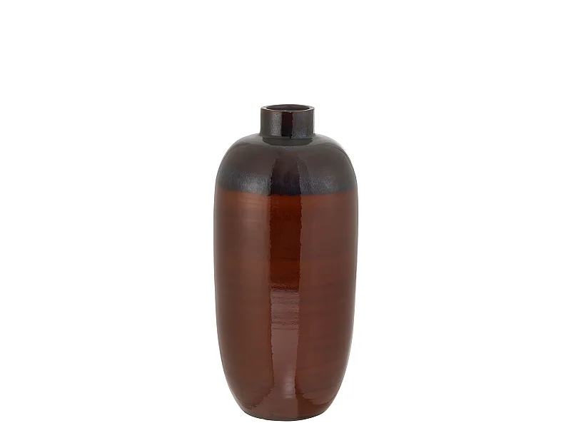 Vaso ovale con collo in ceramica rossa 31x31x73 cm