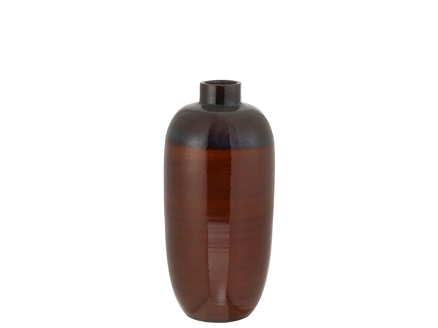 Vaso ovale con collo in ceramica rossa 31x31x73 cm