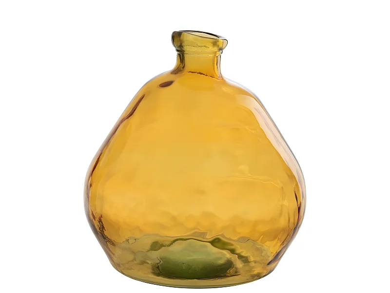 Jarrón de vidrio ámbar en forma de botella de 46x45x48 cm