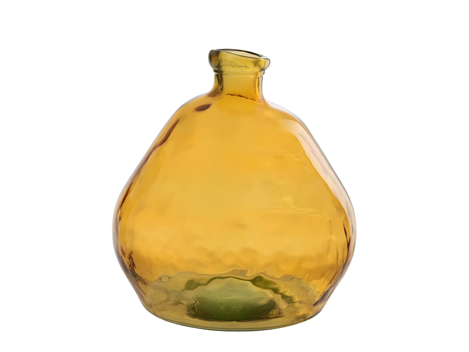 Jarrón de vidrio ámbar en forma de botella de 46x45x48 cm