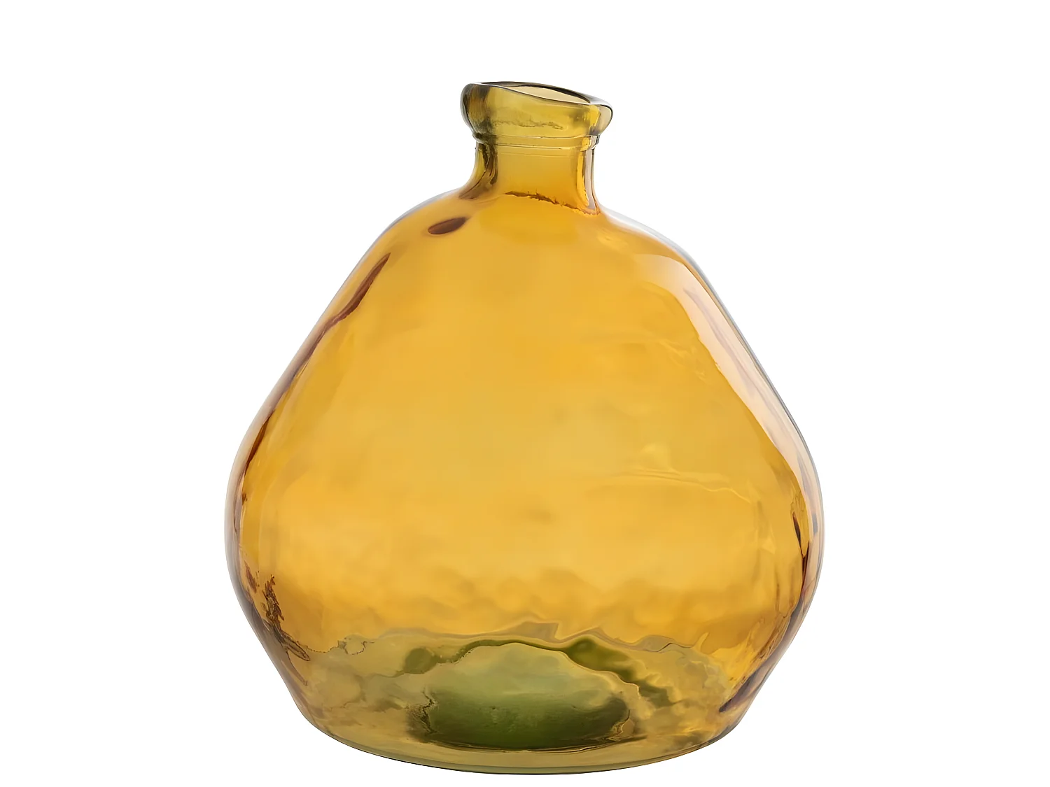 Jarrón de vidrio ámbar en forma de botella de 46x45x48 cm