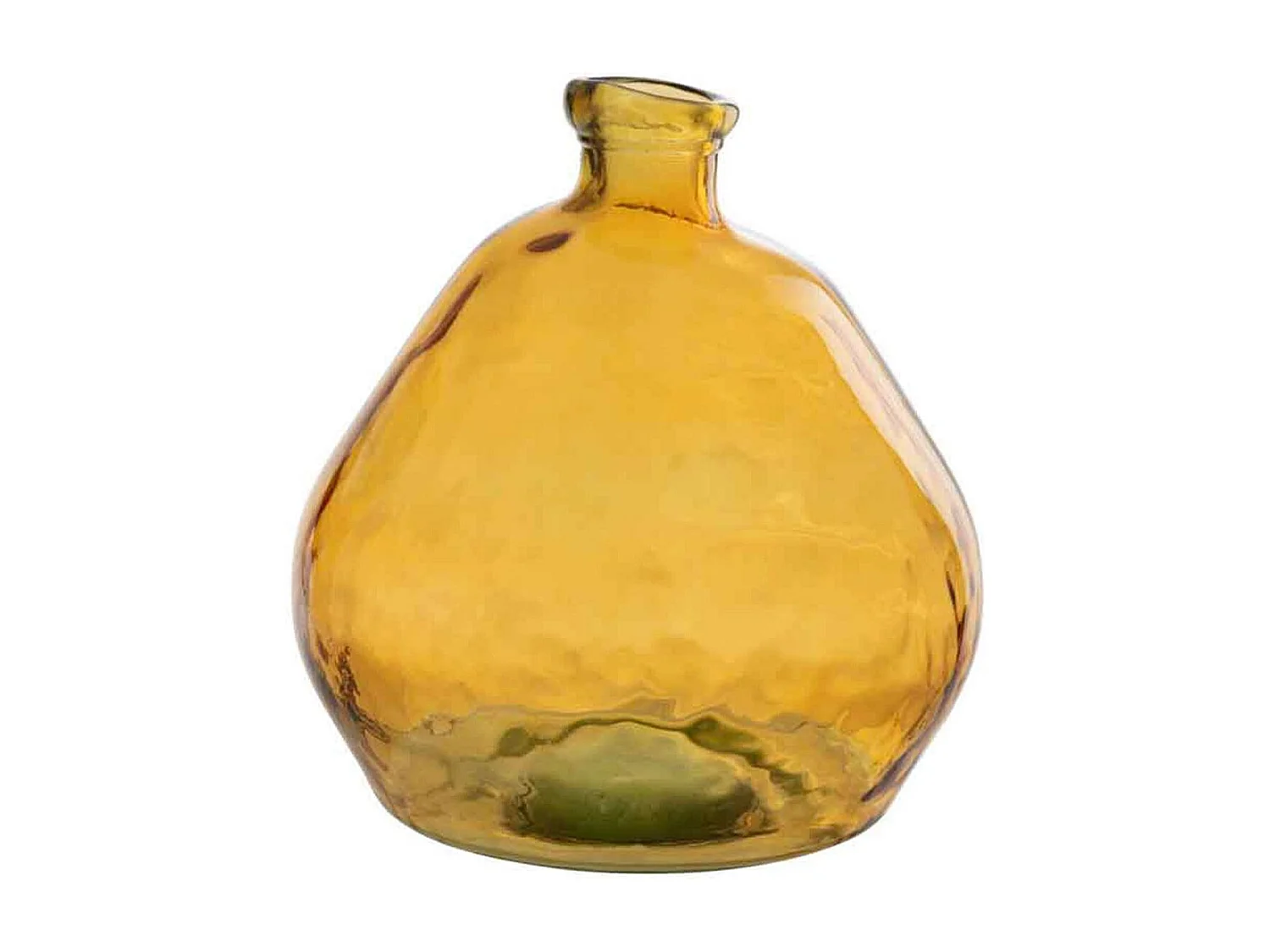 Vase Rond Design en Verre "Laura" 47cm Ocre