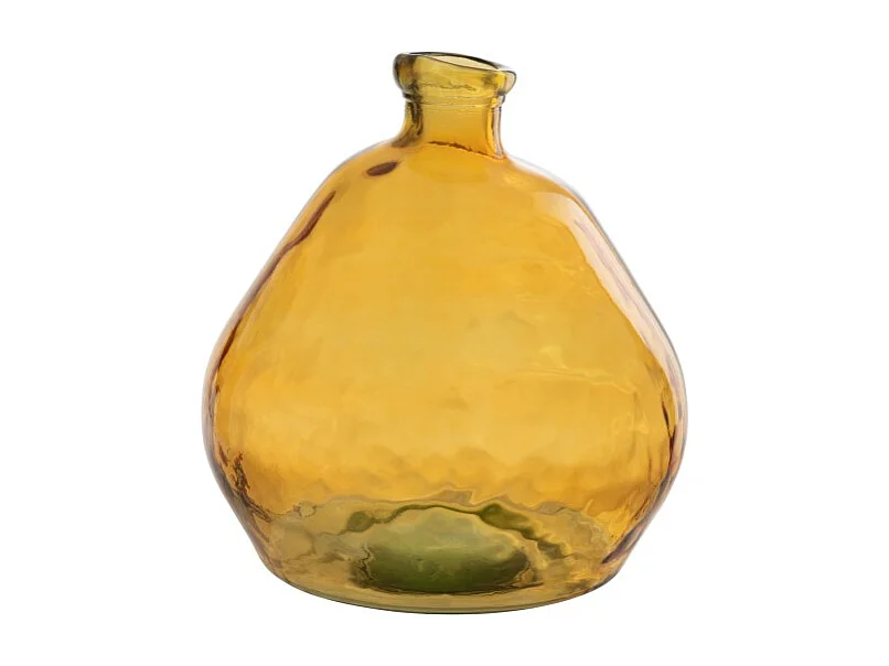 Vase Rond Design en Verre "Laura" 47cm Ocre