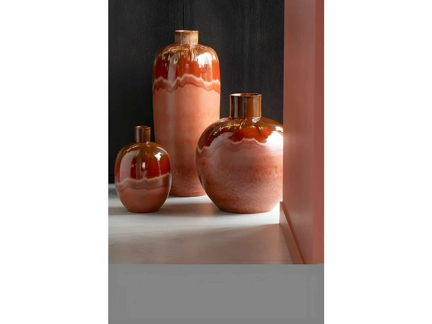 Vase Design en Céramique "Aline" 70cm Rouge