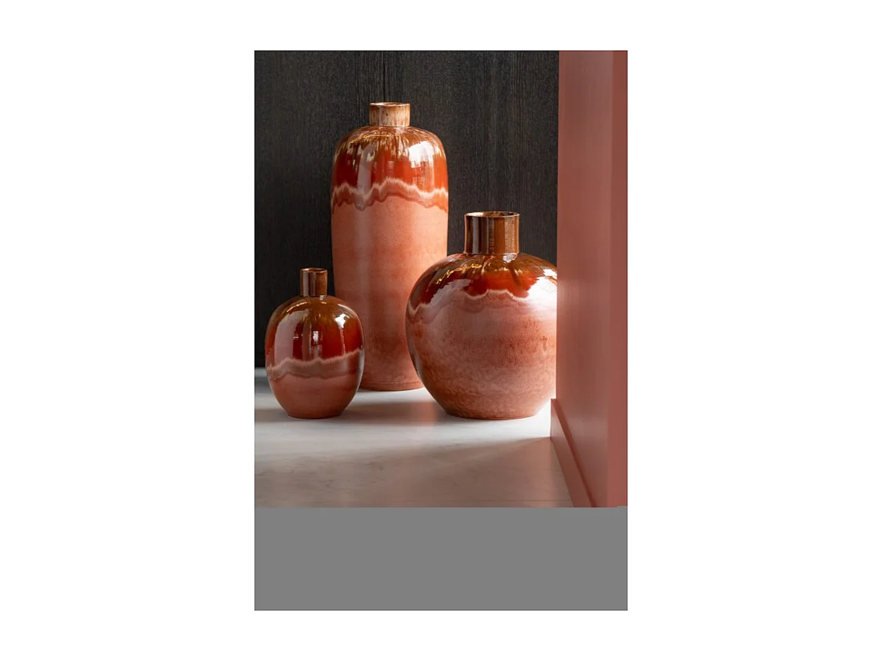 Vaso in ceramica rossa 30x30x70cm