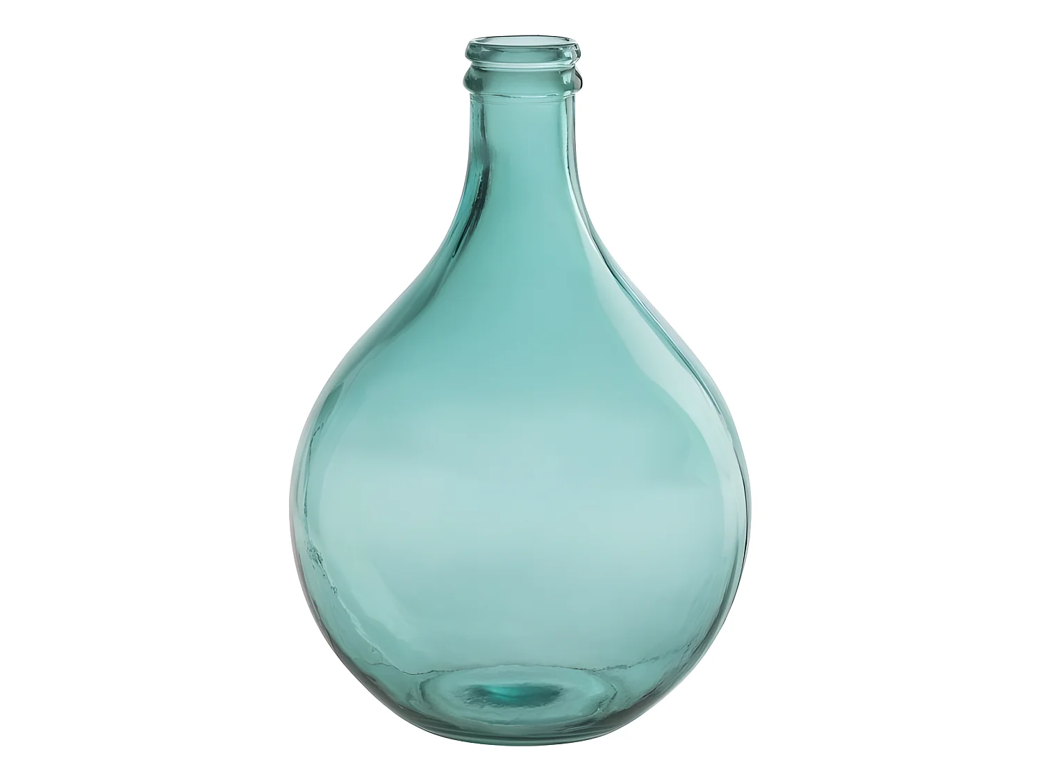 Vase Design en Verre "Bouteille" 43cm Bleu Azur