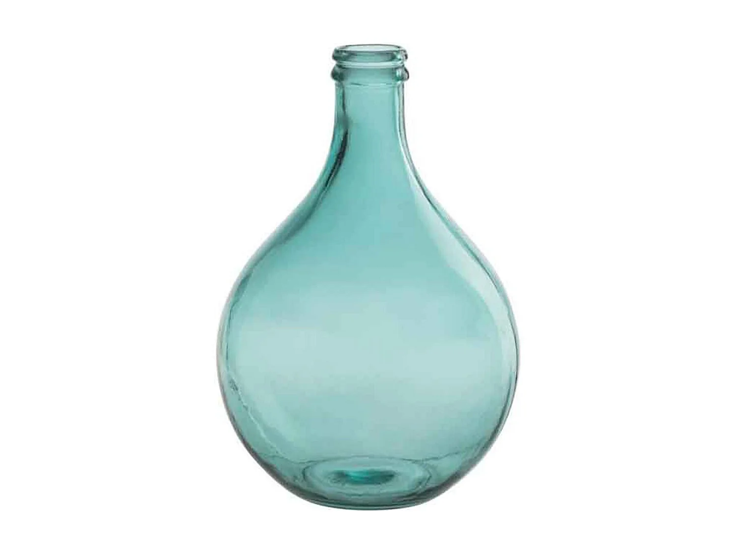 Vase Design en Verre "Bouteille" 43cm Bleu Azur