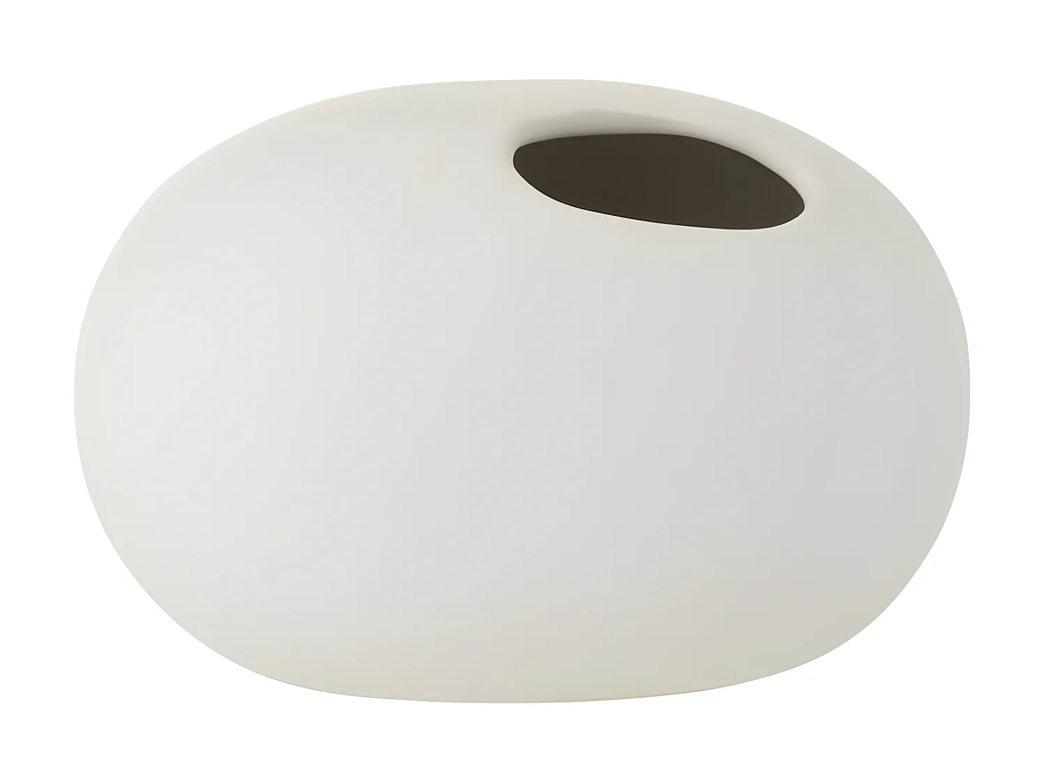 Vase ovale en céramique blanc mat 16x10x11cm