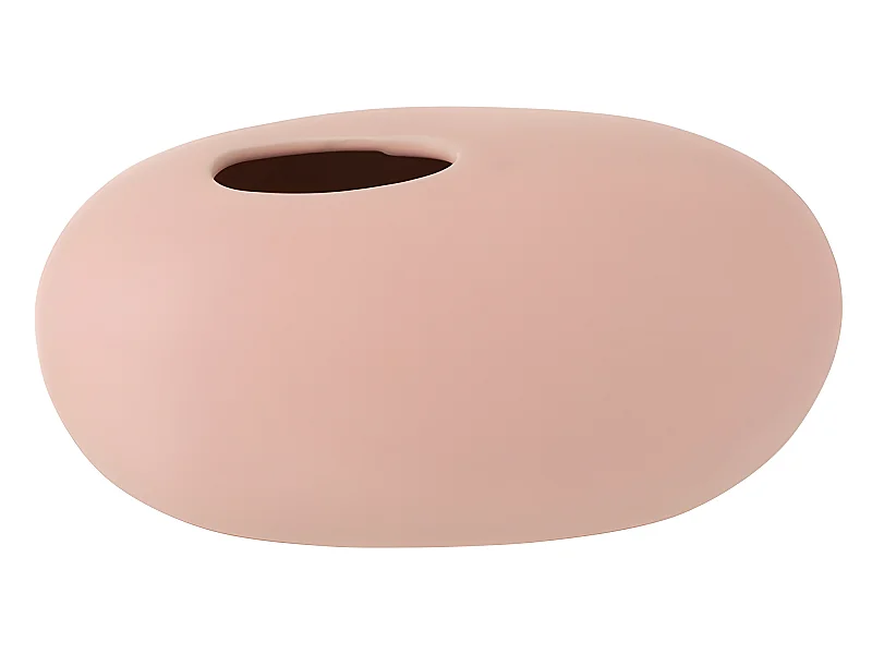 Vaso ovale in ceramica rosa 25x15x13 cm
