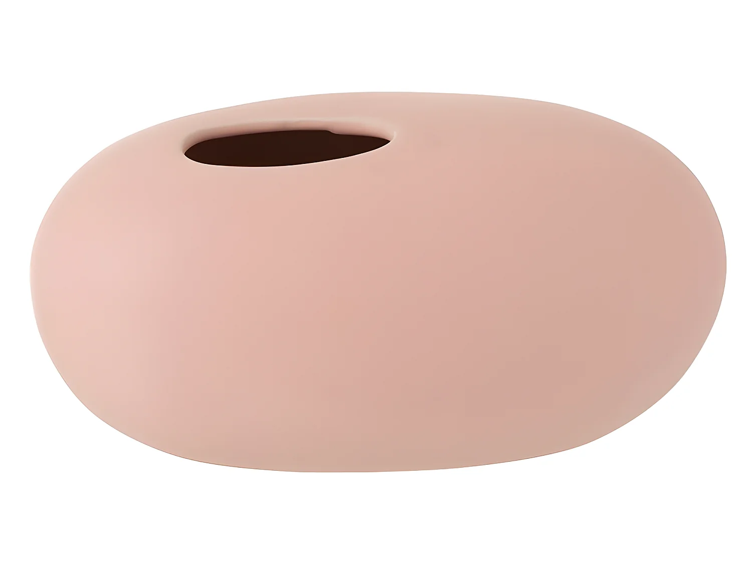 Vaso ovale in ceramica rosa 25x15x13 cm