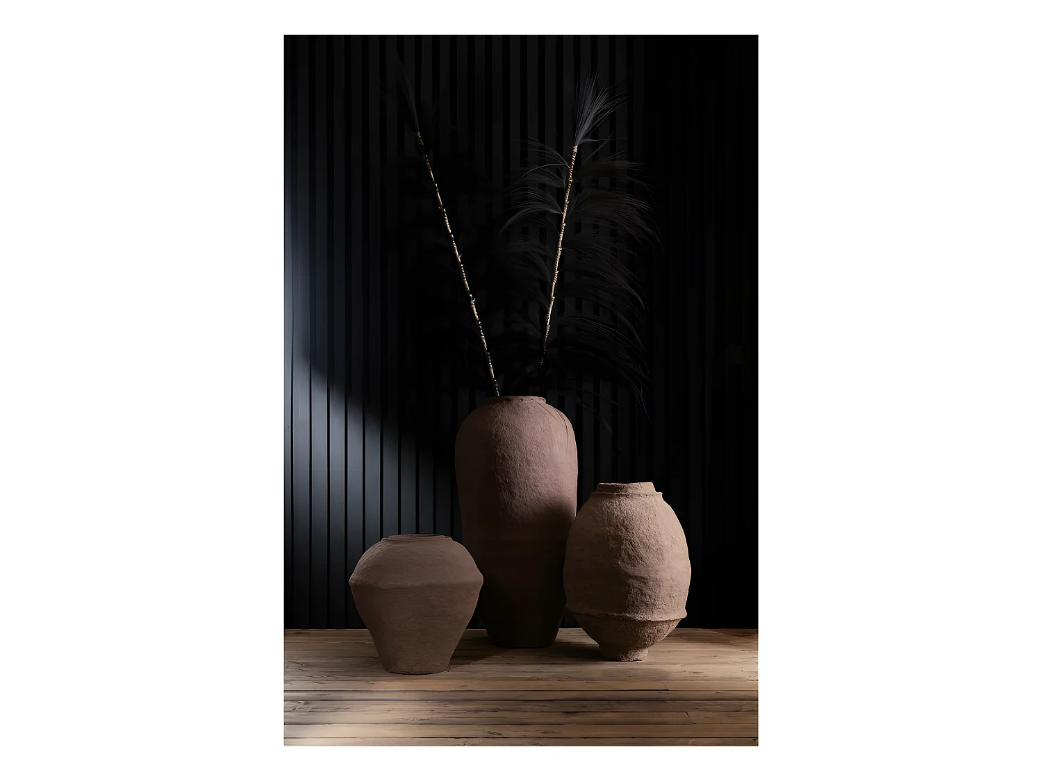 Vase Design "Papier Mâché" 47cm Marron