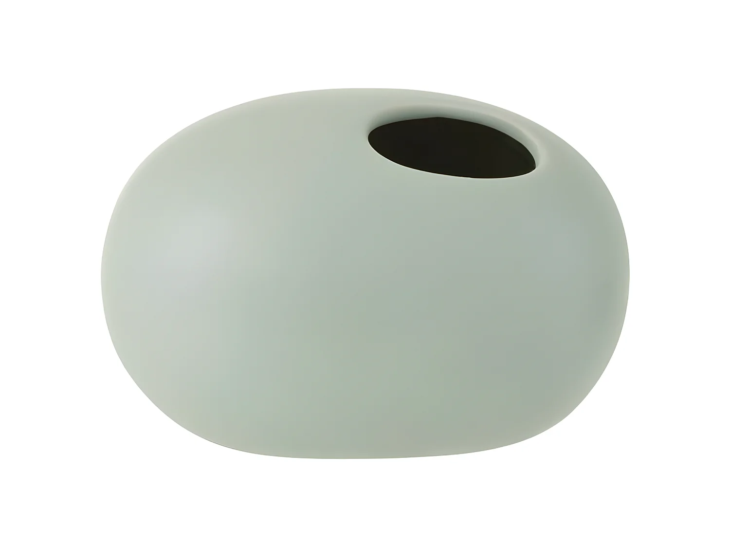 Vaso ovale in ceramica verde pastello 15x10x11cm