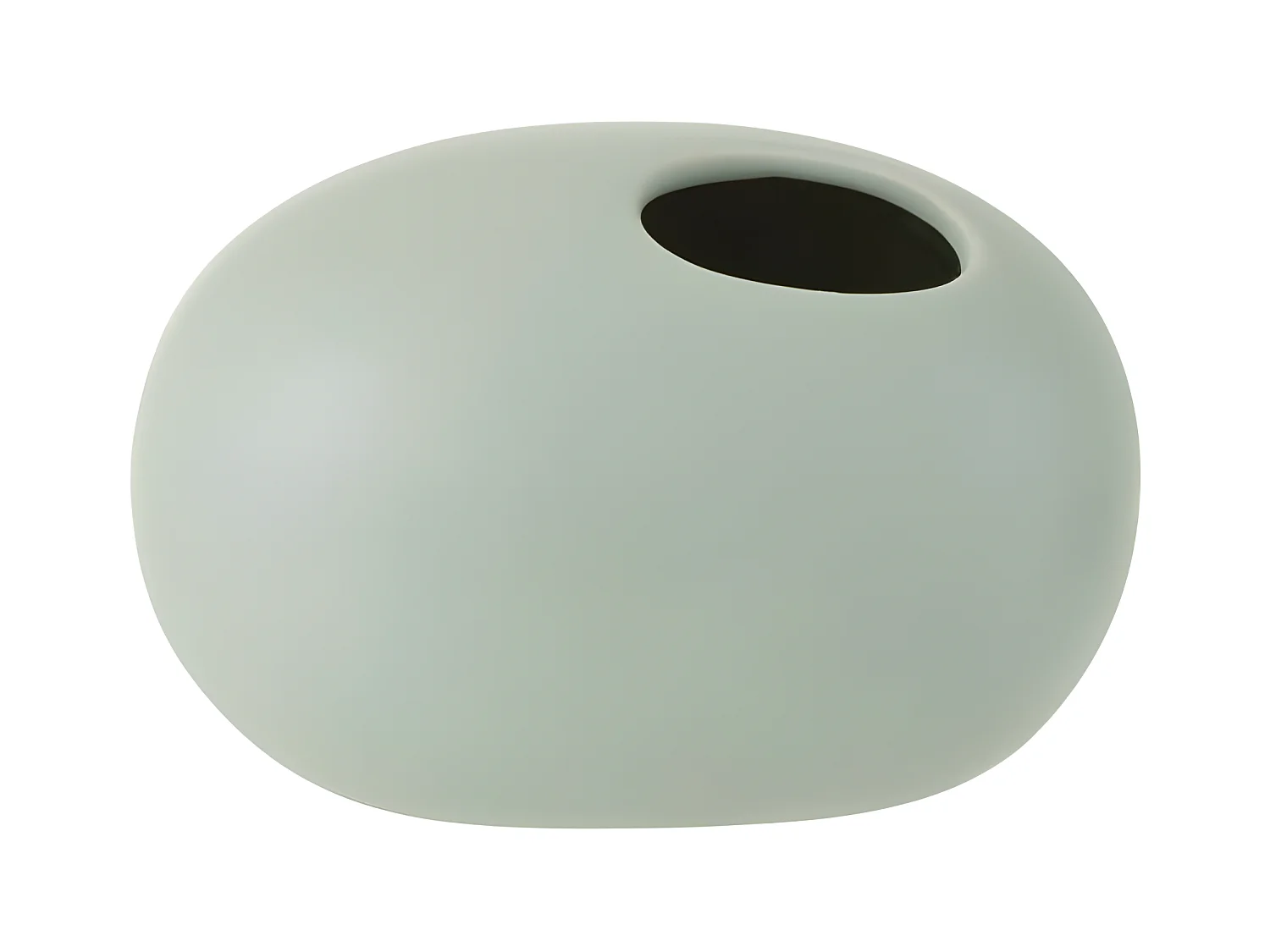 Vaso ovale in ceramica verde pastello 15x10x11cm