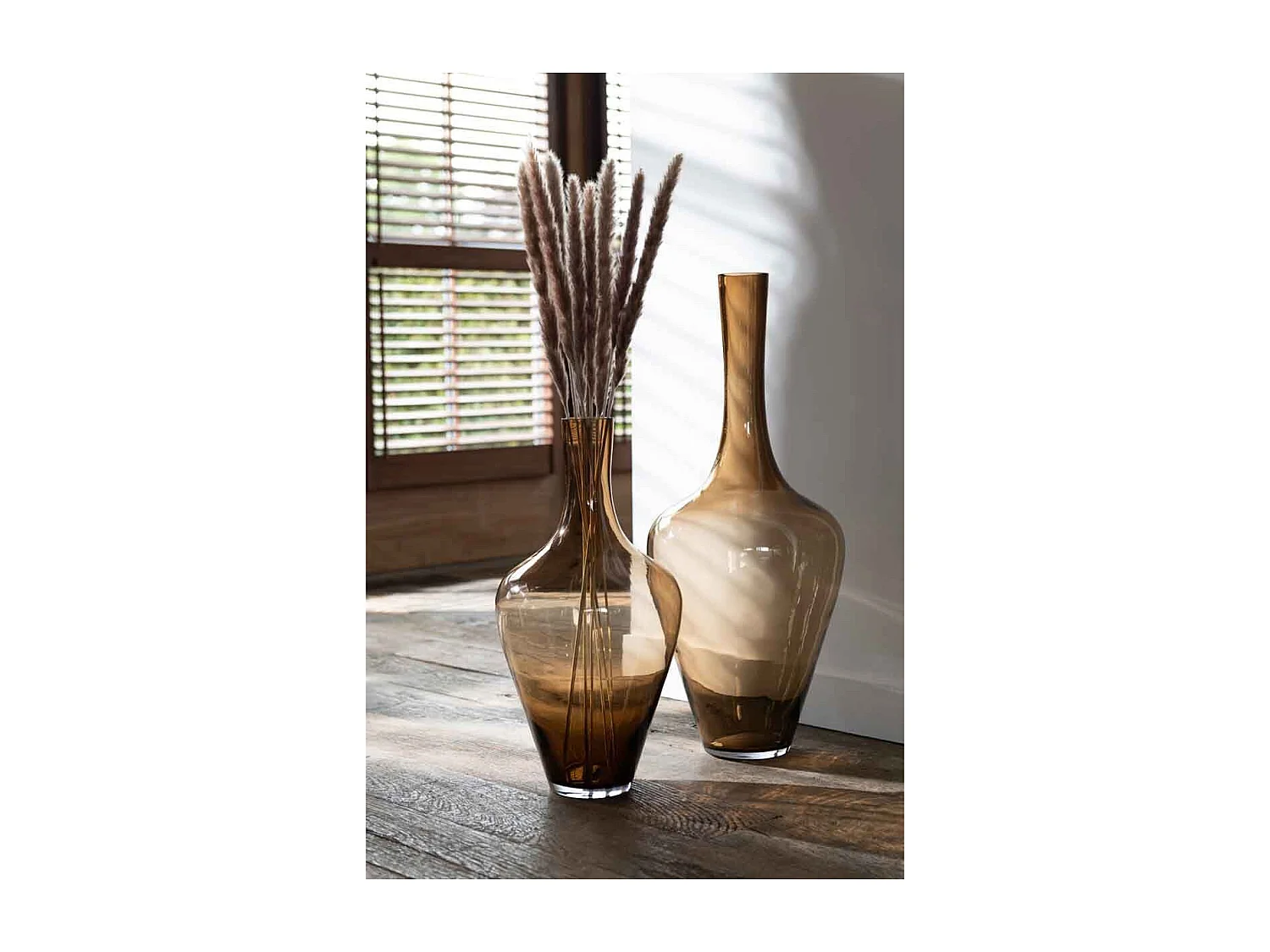 Vaso in vetro marrone 29x29x71 cm