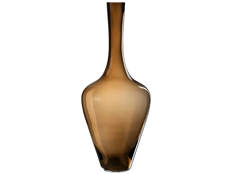 Jarrón de vidrio marrón de 29x29x71 cm.
