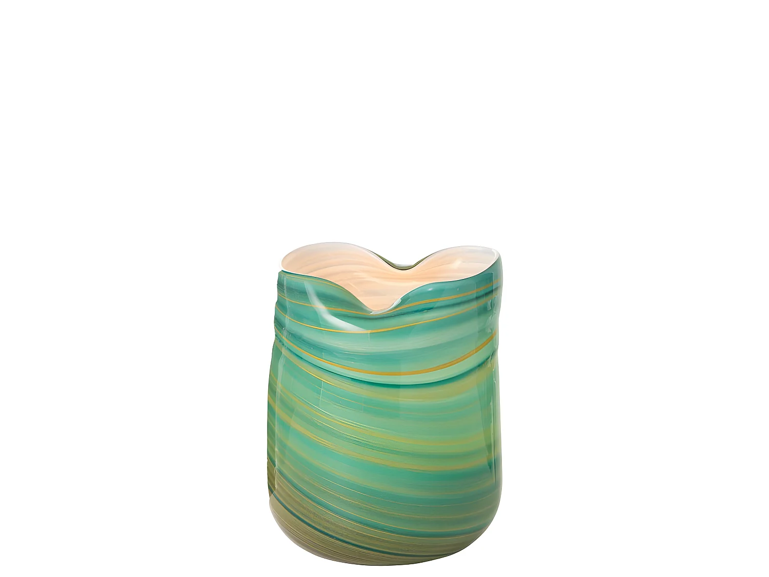 Jarrón de estilo ondulado de vidrio azul 20x19x20 cm