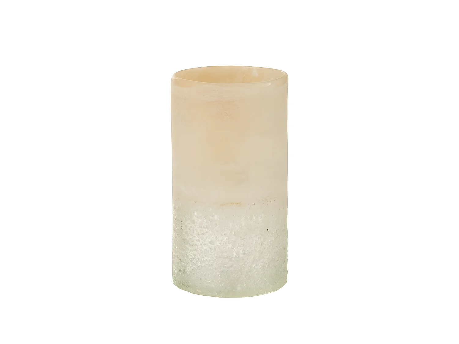 Vaso cilindrico in vetro beige 15x15x30 cm