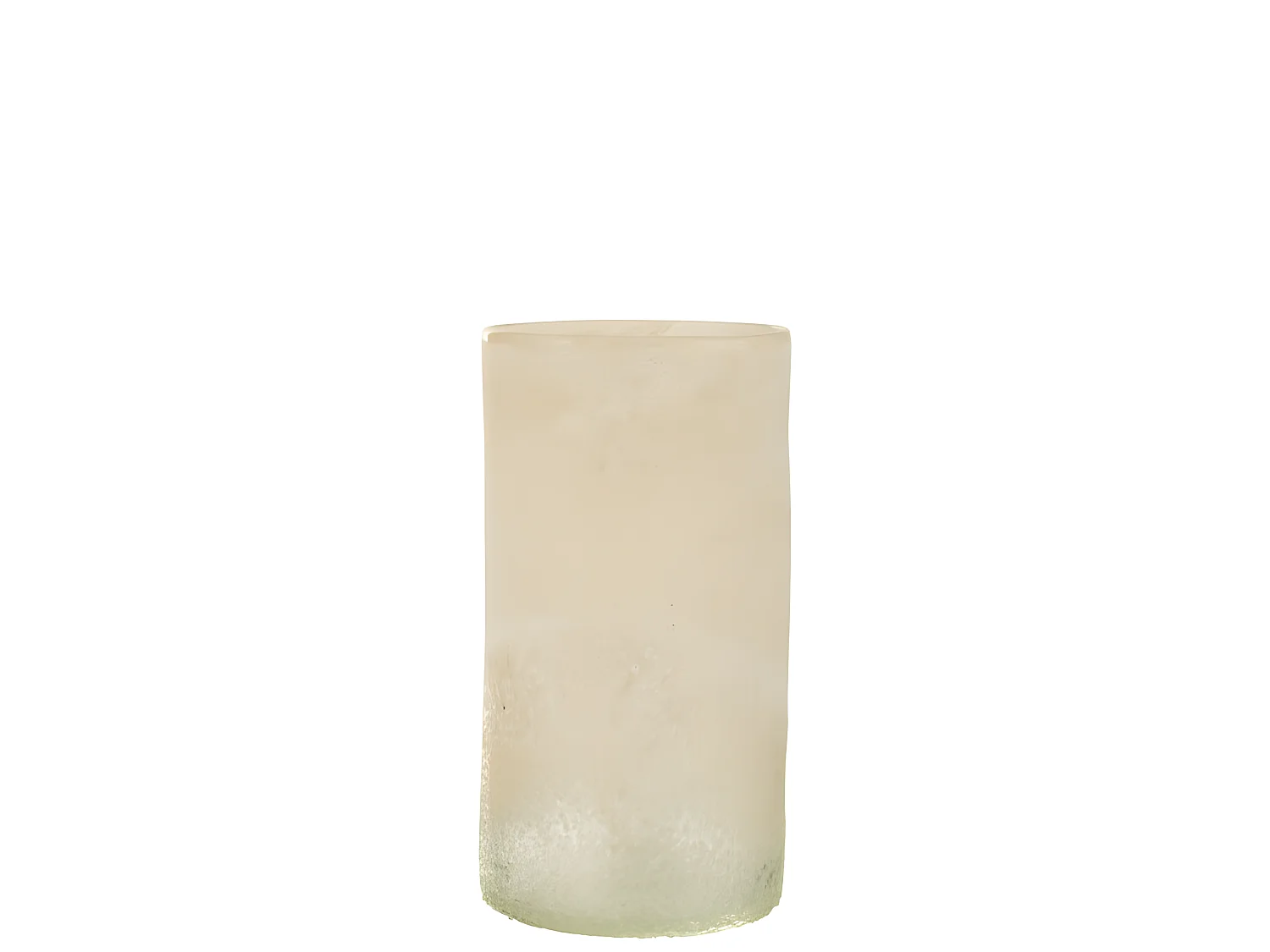 Vaso cilindrico in vetro beige 15x15x30 cm