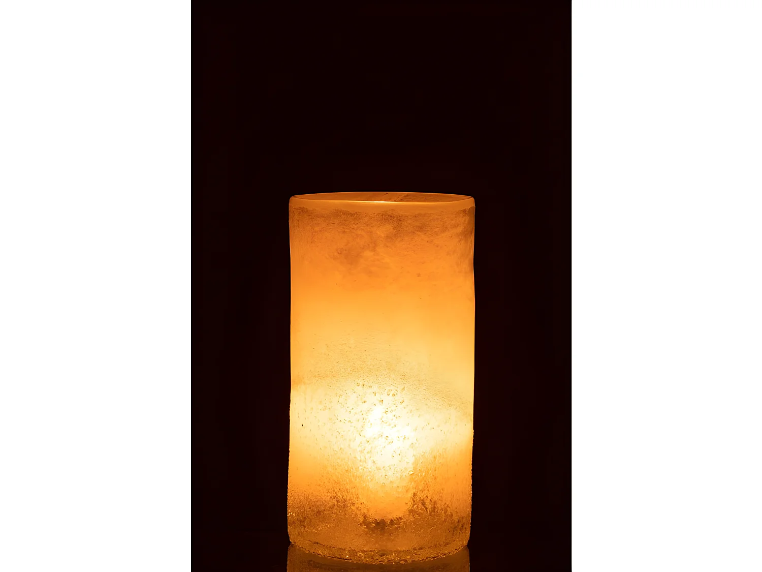 Vaso cilindrico in vetro beige 15x15x30 cm